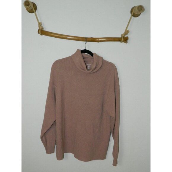 Free People Sweater Pink Mauve Oversized Turtleneck Ribbed Boho Size X-Small - Picture 4 of 12